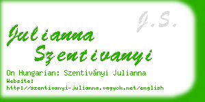 julianna szentivanyi business card